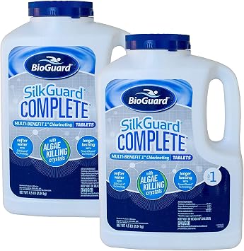 BioGuard SilkGuard Complete 1 Chlorinating Tablets, 4.5 lb, Pack of 2, Chlorine Tablets for Sanitizing Swimming Pools