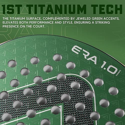 Miniatura 3 de AMASPORT 2025 Era-1.0 - Pala de paleta de titanio 1ST Titanium Tech, forma de diamante para potencia explosiva, sistema antivibración, precisión