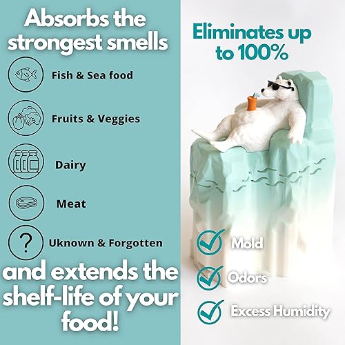 Miniatura 2 de Xforto Joe Snow - Desodorizador de bicarbonato de sodio para nevera, contenedor de bicarbonato de sodio, eliminador de olores para refrigerador y