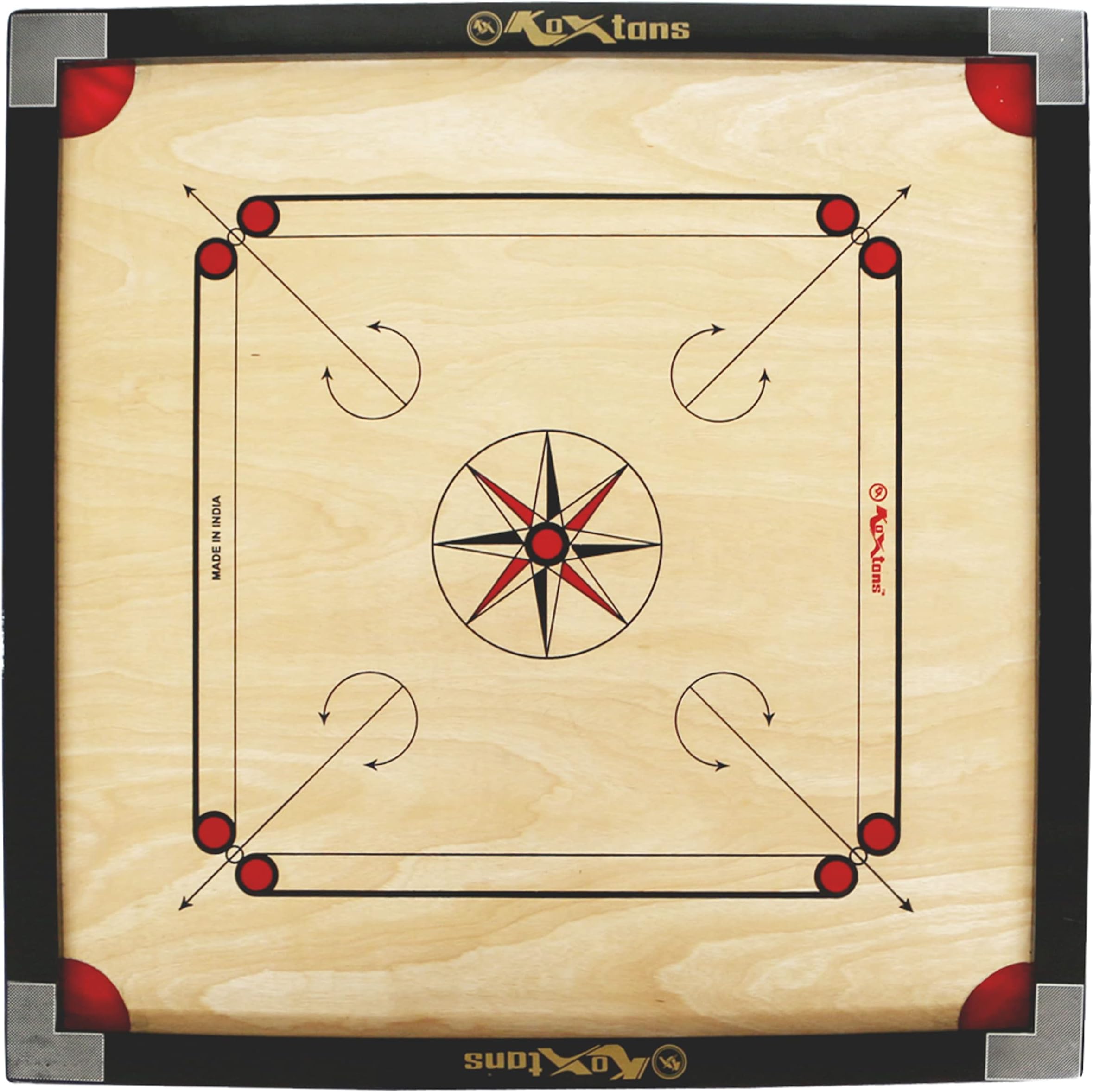 Carrom Board 32 INCH Full Size Cut Pocket with 1.5" Border (Economy) with STRICKER & Accessories