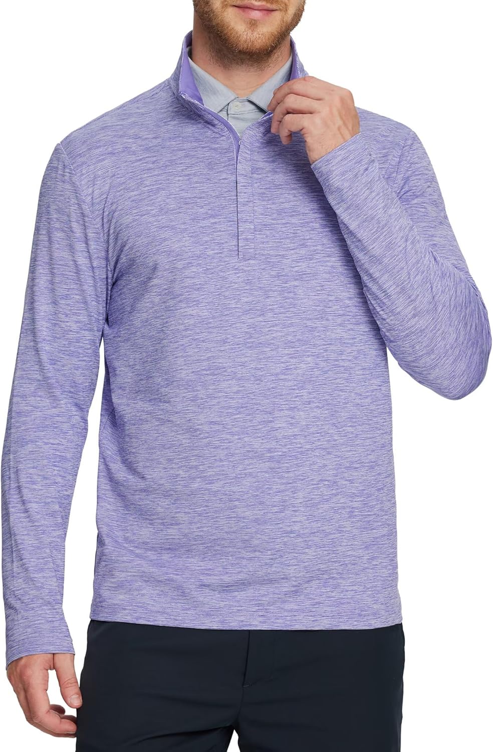 M MAELREG Quarter Zip Pullover Men Dry Fit Brushed Performance Long Sleeve Mock Neck Sports Golf 1/4 Zip Sweatshirts for Men - Image 3
