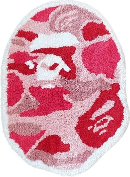 Bape Rug - Handmade & Premium - 28in W * 20in L 70 * 50cm - Hypebeast Rug Decor - Living Room, Bedroom, Children Room - A Bathing APE Rug Camo Pink
