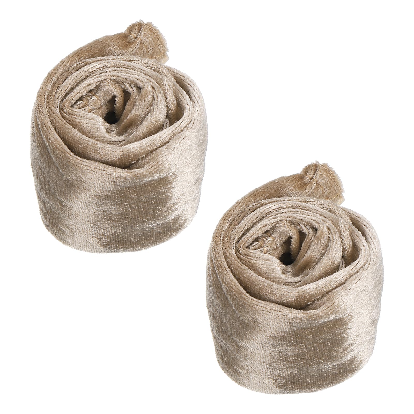 PATIKIL 2.6ft Chandelier Chain Cord Cover, 2 Pcs Velvet Cloth Fabric Chain Sleeve Decorative Cord Covers for Chandelier Wires Swing Cable, Zipper Style, Beige