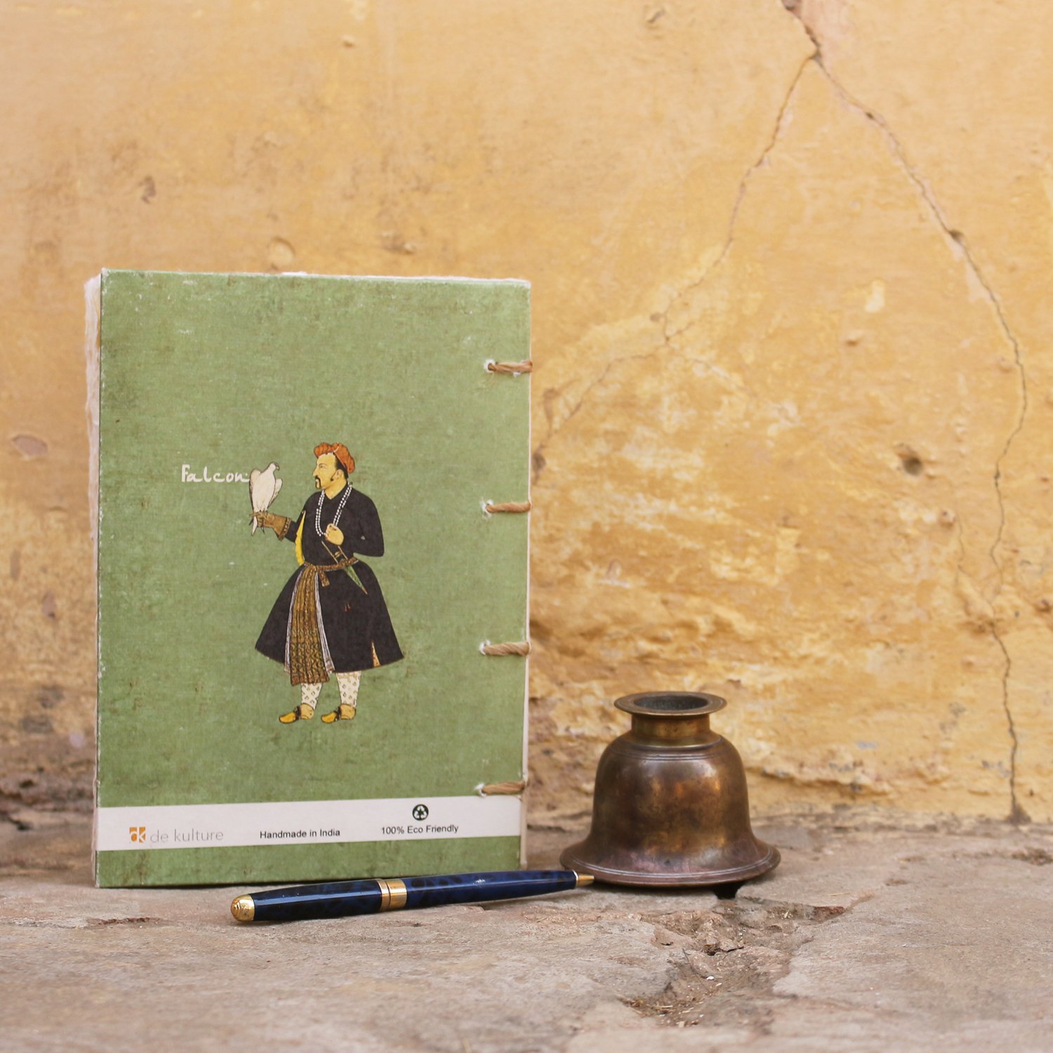 DeKulture Islamic Falcon Leather Journal (140 Pages,125 GSM, A5) - Travelogue Diary, Eco-Friendly Paper, Swiss Binding - Keepsake Gift for Men & Women