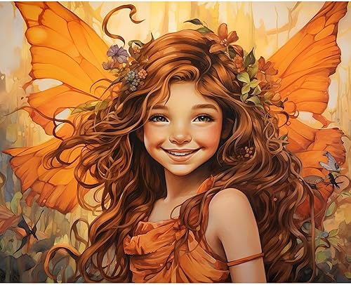 Miniatura 12 de Angel Girl - Pintura por números para adultos, corona de rosas rosadas, pintura al óleo digital, pintura acrílica, kit de pintura linda para niñas
