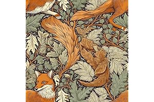 Autumnal Fox Leaf Peel and Stick Wallpaper: Transform Your Wall with Boho Flair