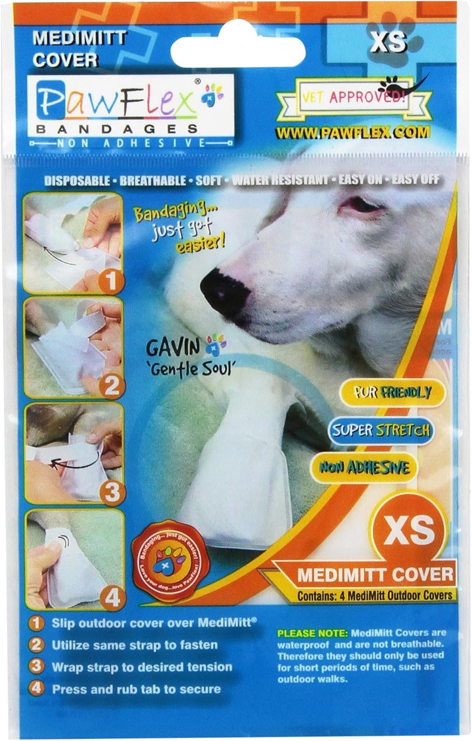 Pawflex Waterproof Paw MediMitt Covers for Dogs, Pets