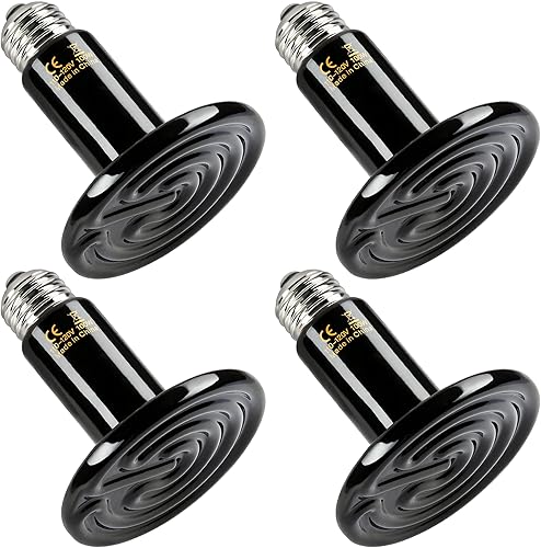 Miniatura 13 de HealSmart - Lámpara de calor para reptiles de 100 W, paquete de 2 unidades, emisor de calor de cerámica, sin emisión de luz, bombillas de calor