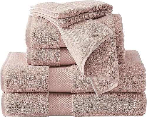 Brooklyn Loom BTS4180BS6-6100 - Juego de 6 piezas de algodón turco sólido (2 toallas de mano de baño, 2 paños de lavado), afelpado y lujoso, uno,
