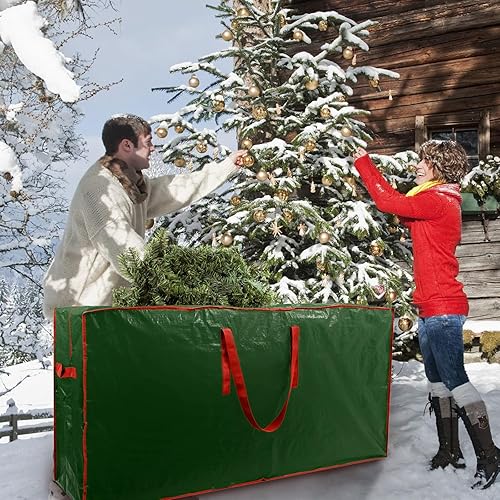 Miniatura 5 de Bolsa de almacenamiento para árbol de Navidad, paquete de 2 bolsas de almacenamiento para árbol de Navidad que se adapta a árboles desmontados de