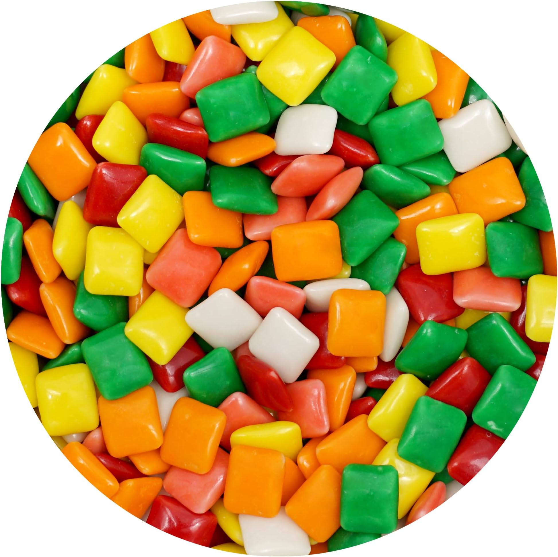 The Hampton Popcorn Company Original Gum Chiclets - 1 Pound Bag (Approx 380) Fruit Gum Assorted Flavors - Ideal for Bubble Gum Machine - Assorted Candy Flavors Gum