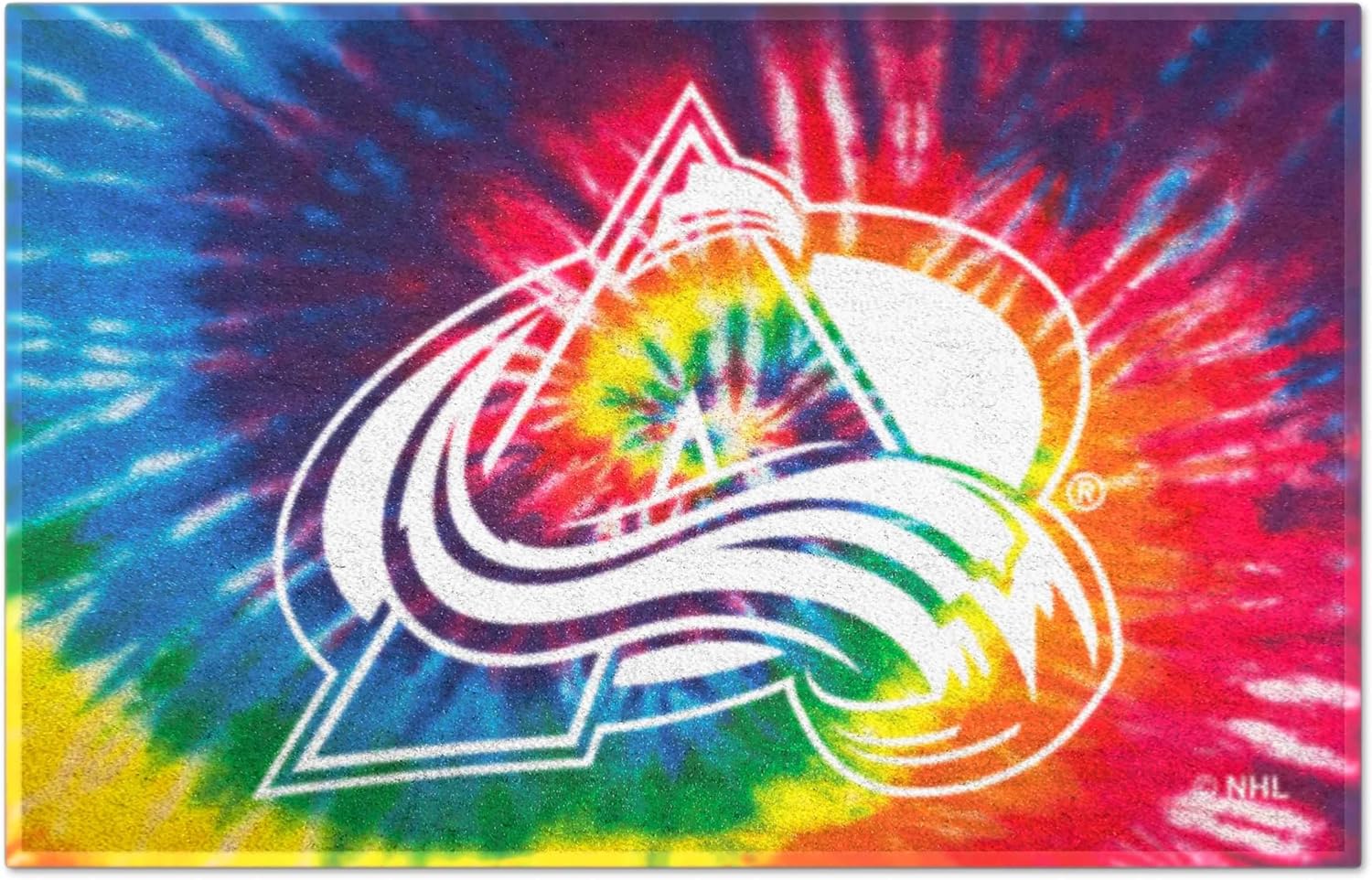 FANMATS 34474 NHL -Colorado Avalanche Tie Dye Starter Mat Accent Rug - 19in. x 30in.| Sports Fan Home Decor Rug and Tailgating Mat