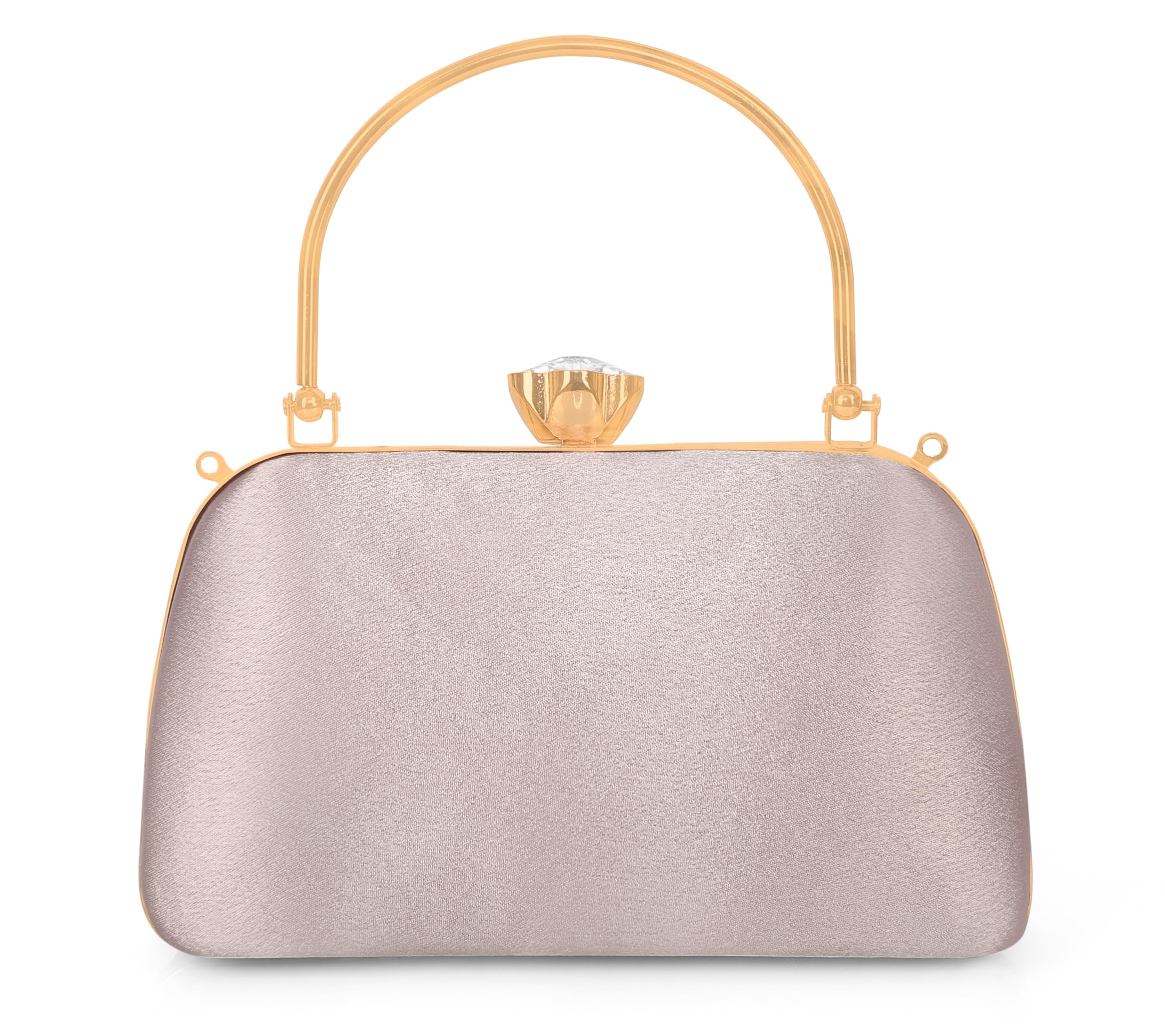 MISHA Radiance Flower Diamond Satin Clutch (ROSE GOLD) 1