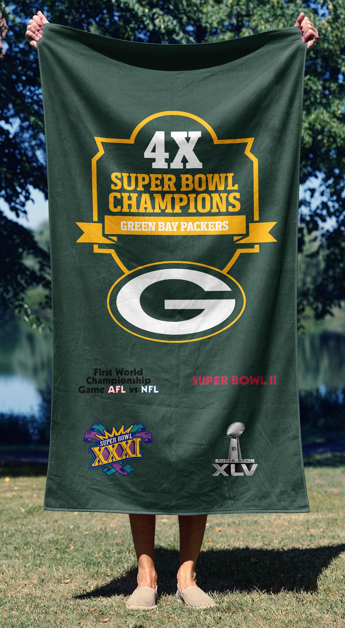 Amazon.com: Northwest Green Bay Packers NFL 4X Super Bowl