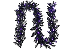 Goplus Black Garland Halloween: Moonlight Radiance for Eerie Ambiance