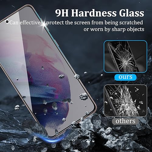 Miniatura 39 de Paquete de 2 protectores de pantalla de privacidad para Samsung Galaxy S21 FE, película de vidrio templado, dureza 9H, arañazos, claridad HD