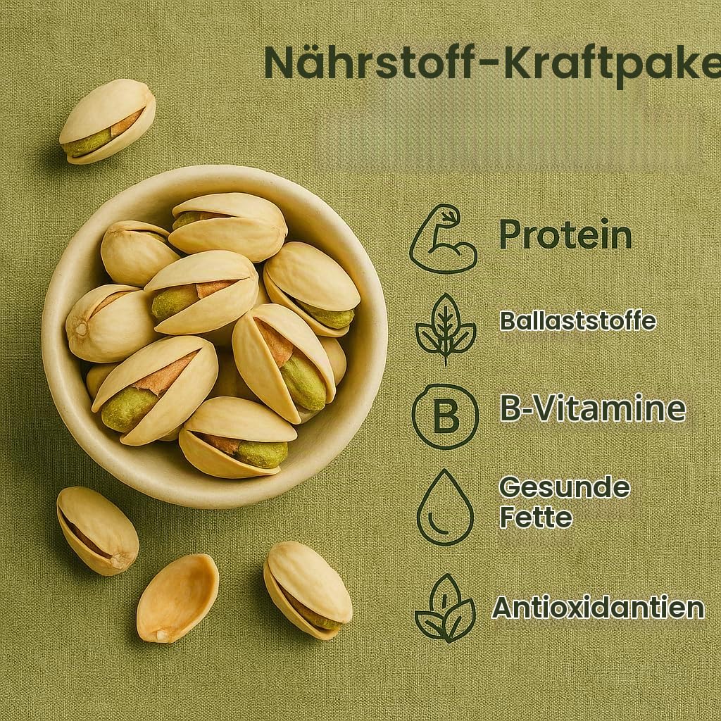 GiDeli Pistazien 10 kg im Eimer - Geröstet und Gesalzen - Nüsse mit Schale als Gesunde Snacks für Partys - Ideale zum Backen, Gerichte, Creme und Desserts
