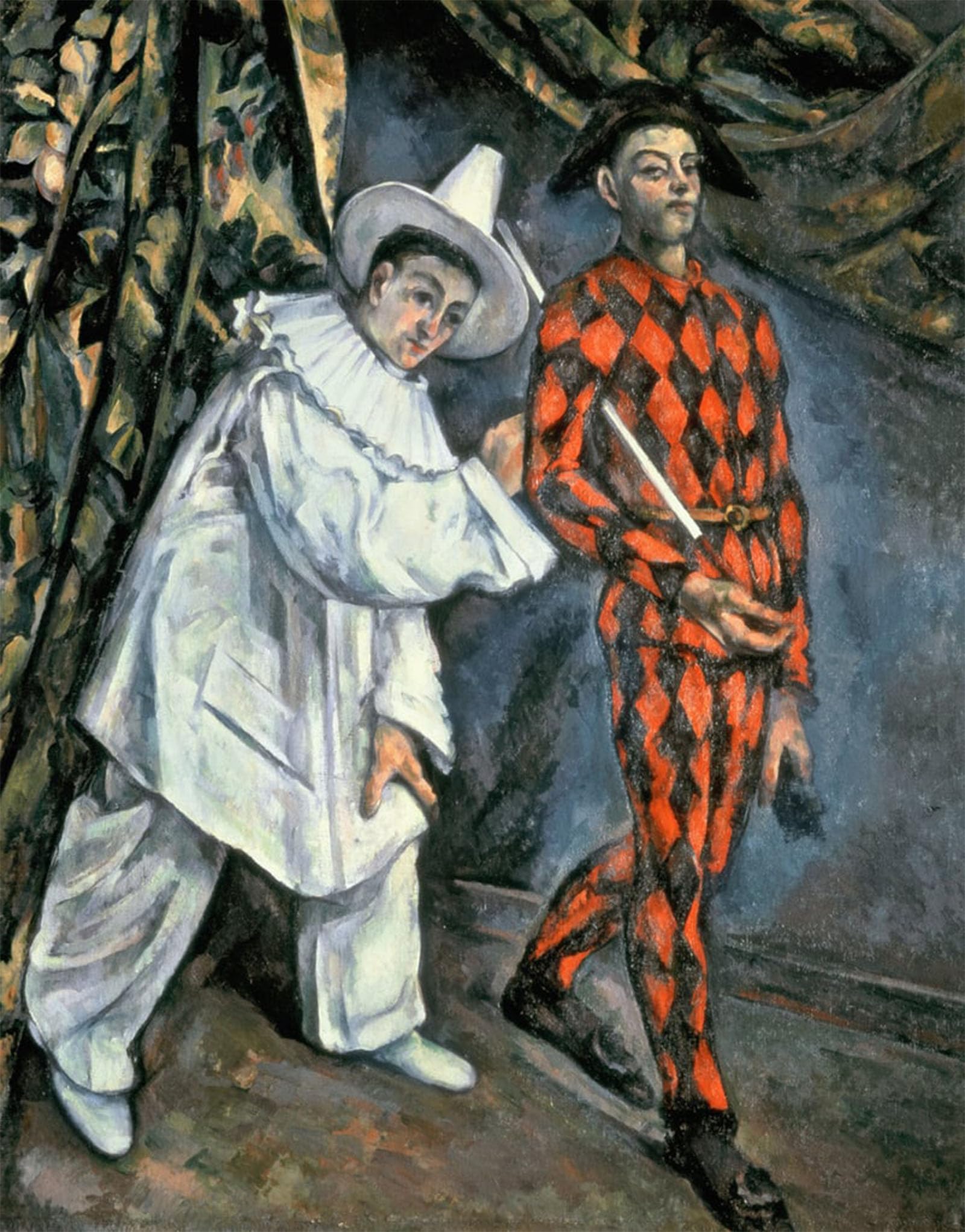 SERENDIPITP Vintage Wall Art Canvas Nordic Poster Canvas Print Picture Pierrot and Harlequin by Paul Cézanne Wall Art Poster for Home Decor 60x90cm