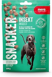 MERA Snacker Insekt (1x200g), getreidefrei, nachhaltige softe Hundeleckerli für Training oder als Snack, herzhafte fleischige Leckerlies für alle Hunde product image