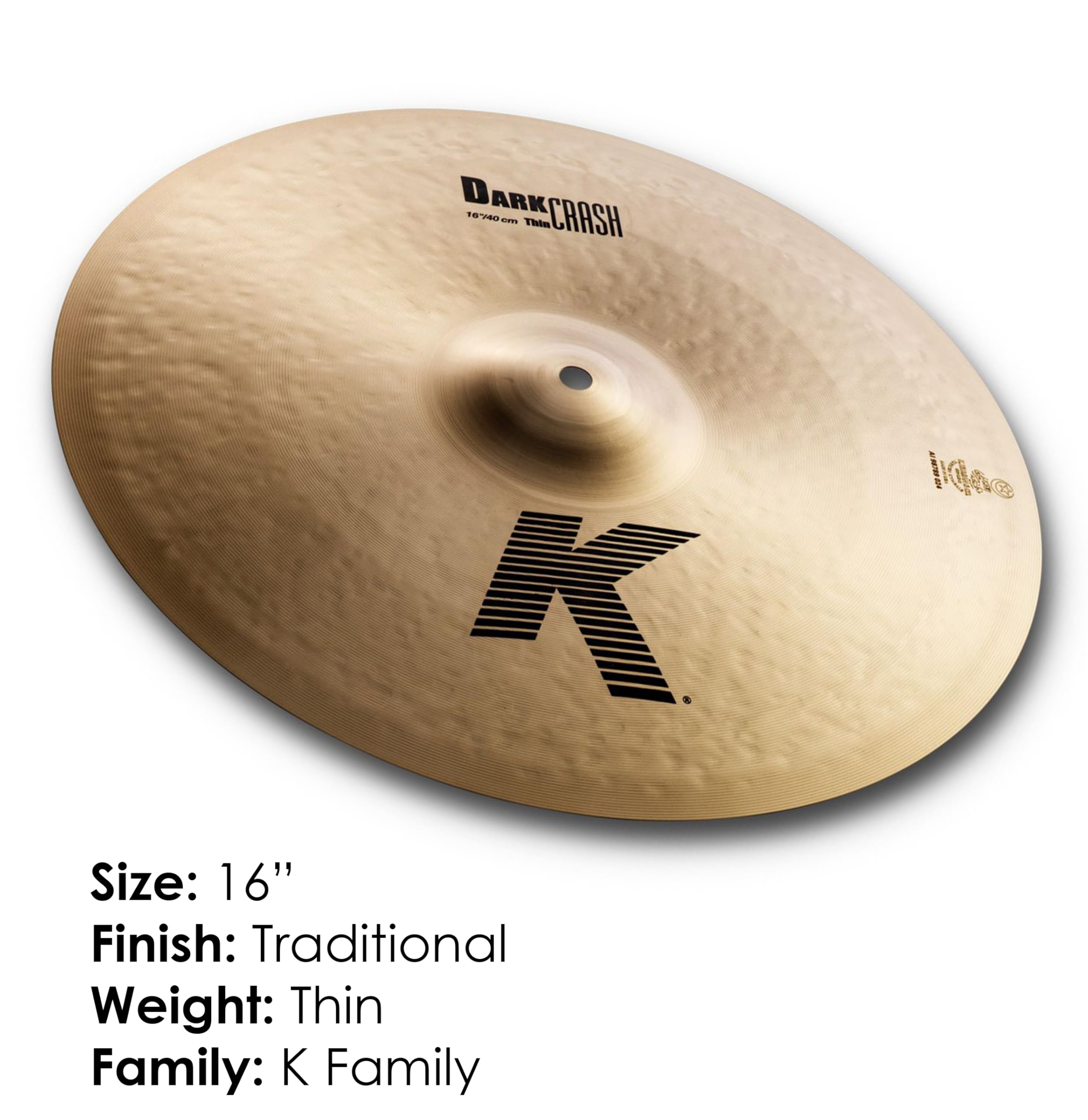Zildjian K' Dark Crash Thin 16", Traditional Finish - Talerz crash
