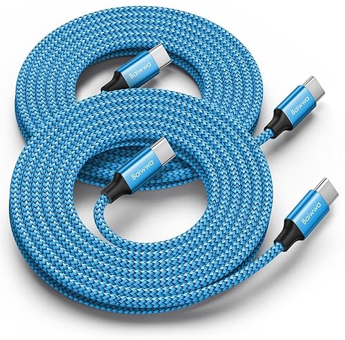 Baiwwa - Cable USB C a USB C de 10 pies de largo cable de carga rápida compatible con Samsung Galaxy S22 S22 S22 Ultra S21 S21 S21 Ultra S21 Ultra