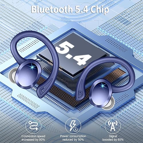 Miniatura 9 de Wireless Earbuds Bluetooth Headphone Sport, Bluetooth 5.3 Earbud 3D HiFi Stereo Over Ear Buds, 48Hrs Earhooks Earphone with Noise Cancelling Mic,