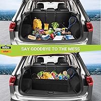 Vista 7 de MIU COLOR Trunk Organizer with Lid, 72L Large Capacity Car Organizer, 12 Pockets with Non-Slip Bottom, Collapsible 3 Compartments Car Storage