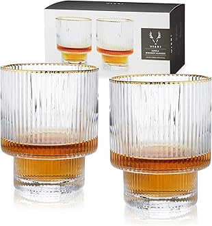 ViskiMeridian Tumblers Stemless Cocktail Glasses, Set of 2, Clear