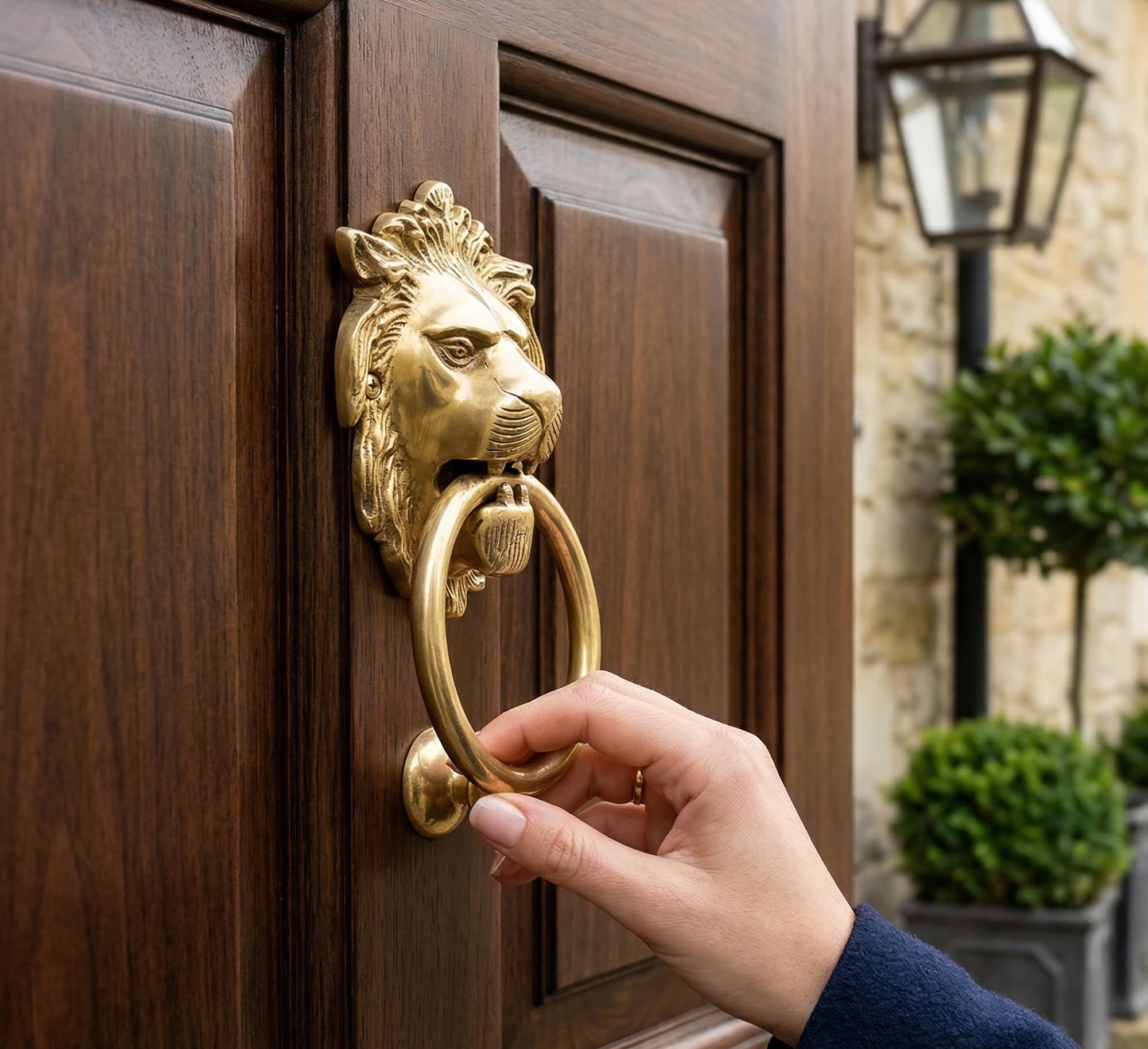 StonKraft Startseite Sammlung- schöne Messing Löwen Mund Türklopfer, Türzubehör, Tor Klopfer (5 Zoll) - Brass Door Knocker