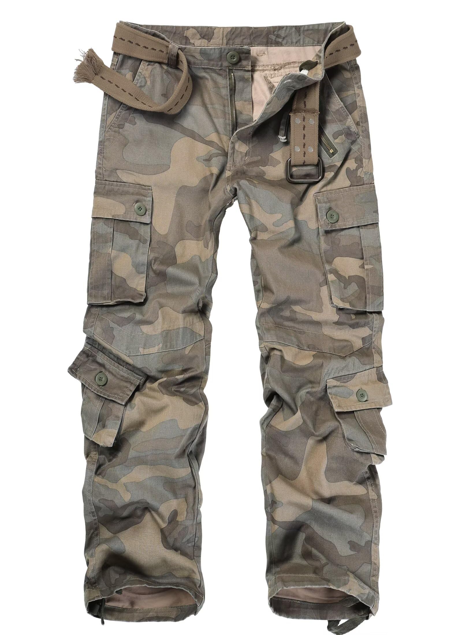 Vatinnt Men's C34 Camo Cargo Trousers Combat Camo Trousers 3357 42