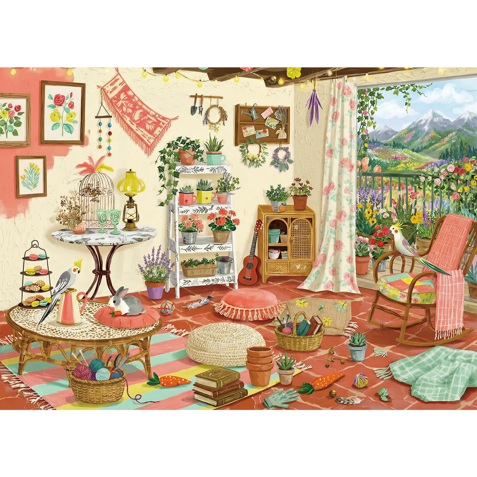 TangComplete - Puzzles 1000 Pieces for Adults jigsaw puzzles for adults 1000 Piece Puzzle Challenging Game for The Whole for Women, Gifts for Men, Theme: Garden Balcony