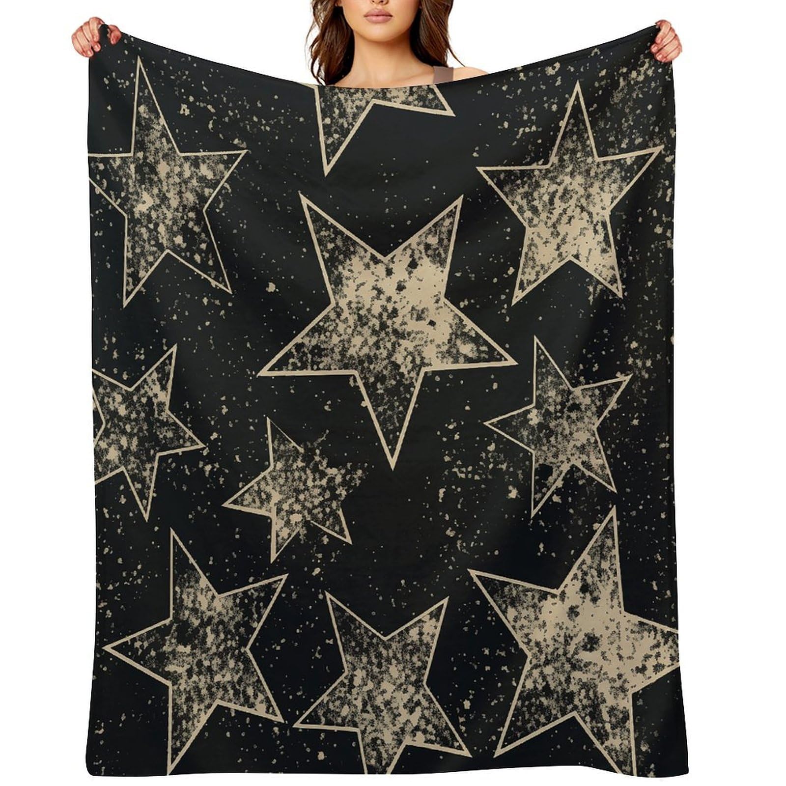 Star Throw Blanket for Couch and Bed Super Soft Warm Lightweight Throw Blankets Cozy Fuzzy Flannel Blanket Personalized Decorative Blankets for Sofa Decor 60"x80"