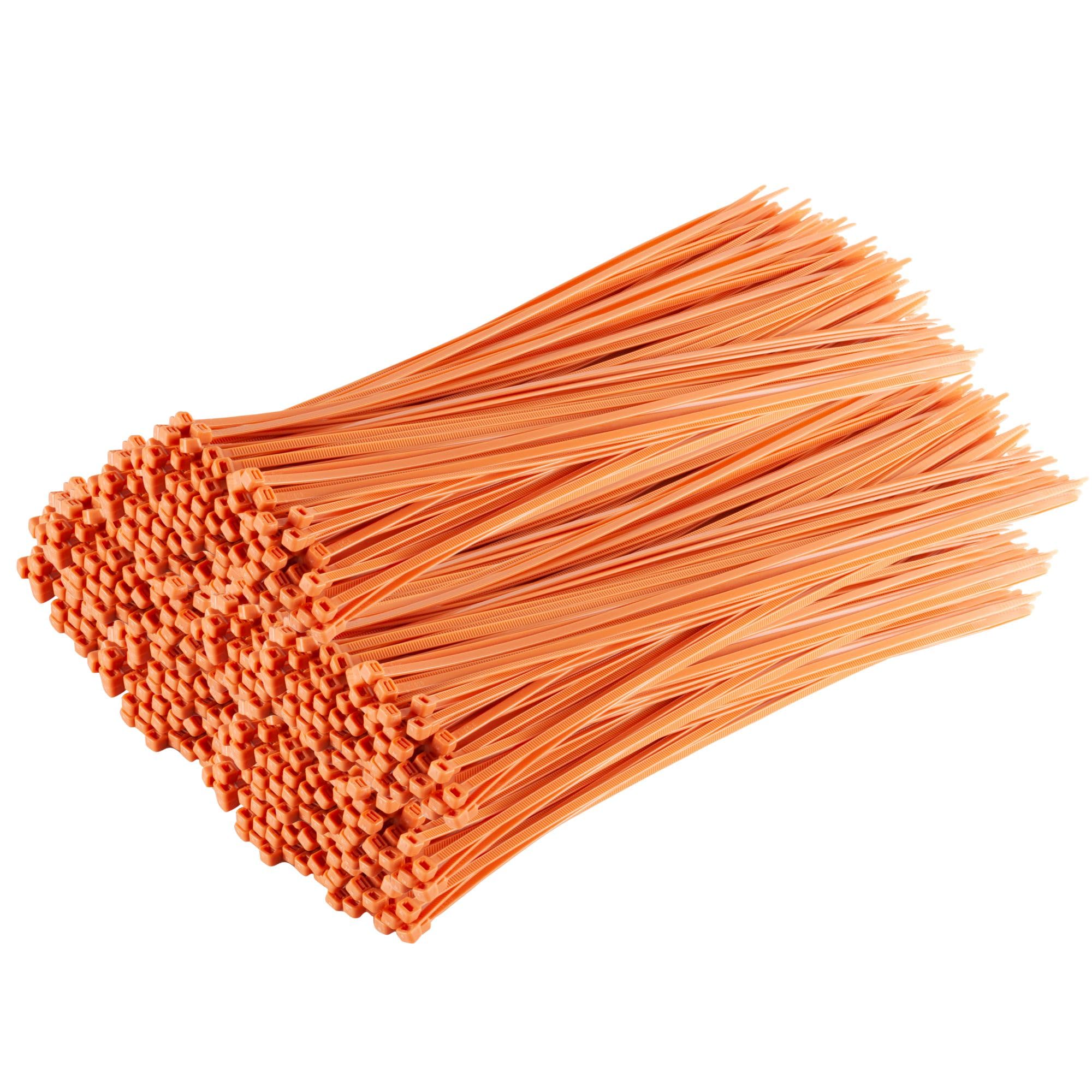Gocableties Orange Cable Ties, 370mm x 4.8mm, Bulk Pack of 1000, 12” Premium Nylon Zip Ties, Multi-Purpose Plastic Tie Wraps, Secure Self-Locking Mechanism, for Home, Garden, Office and DIY