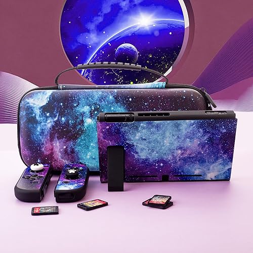 Miniatura 7 de Galaxy Carrying Case for Nintendo Switch, Portable Travel Cover Case with 10 Game Card Slots for Switch Console, Accessories with Protective Shell,
