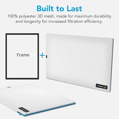 Miniatura 6 de Filtro de aire AirThreds 20 x 20 x 1 para horno AC HVAC, lavable a máquina y apto para secadora, MREV 8 Plus filtros de protección reutilizables