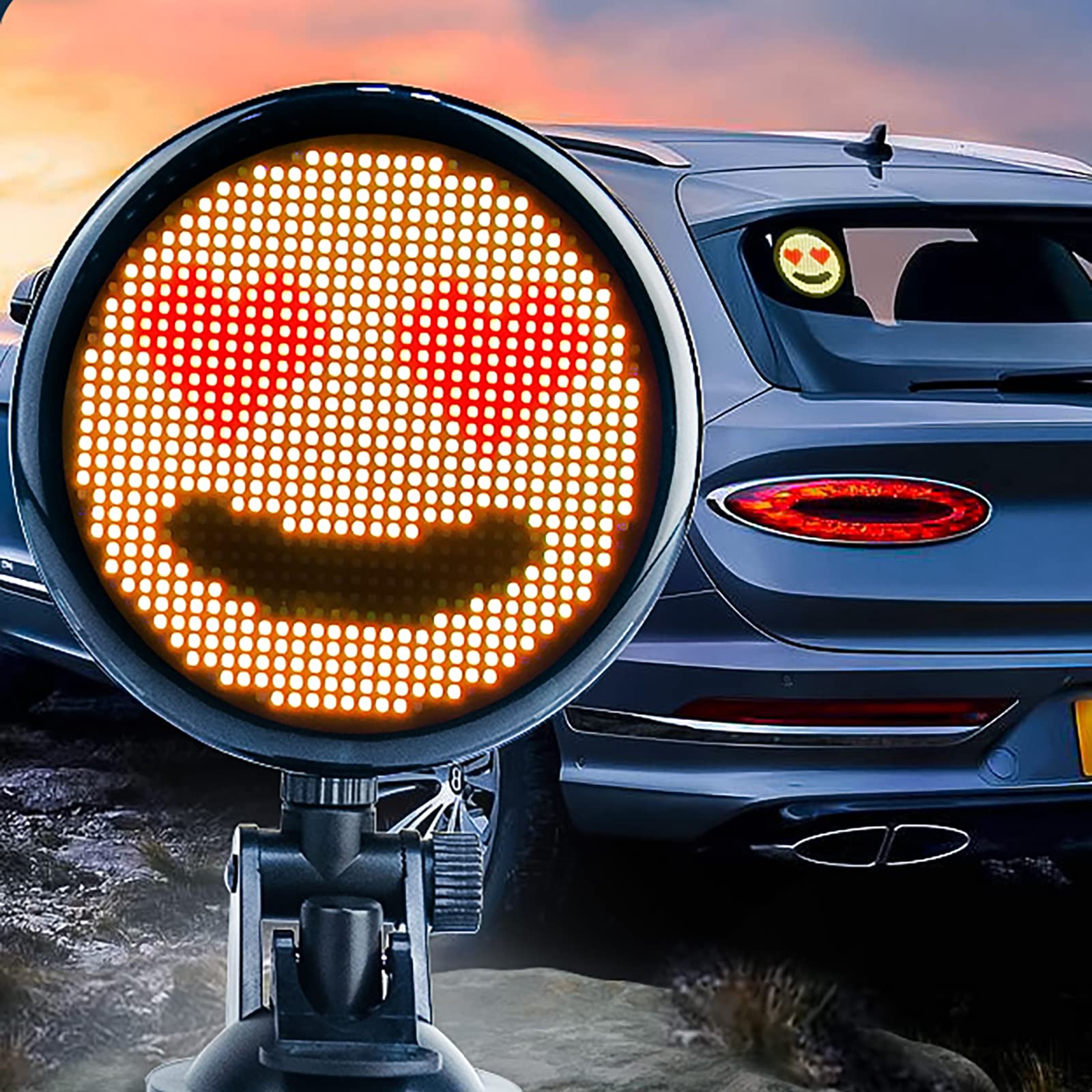 Buy Emoji car Display, Led Display for car with Custom Text Images Animations, Car Rear Window
