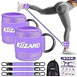 KUZARO Ankle Resistance Bands with Cuffs, Ankle Weights Bands for Working Out, Women Leg and Glutes Workout Equipment, Exercise Bands for Kickbacks, Butt and Booty Trainer, Home Gym Fitness Equipment