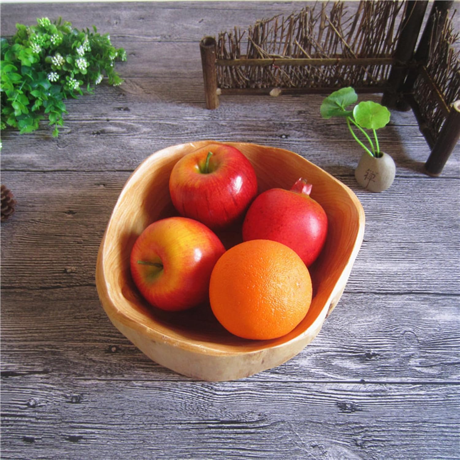 Oriental riverkit Natural Wood Fruit Bowl for Distinctive Decor Irregular Creative Wood Bowl - Image 3