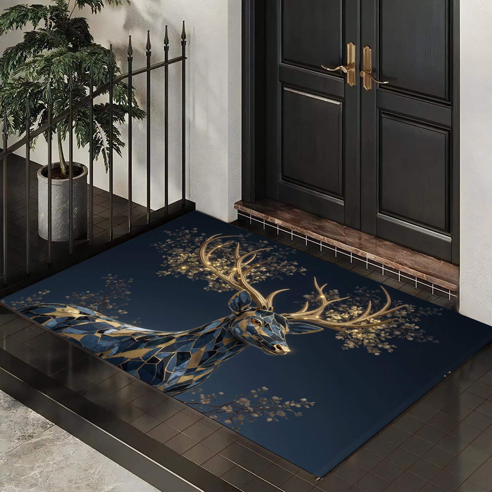 Tapis entrée intérieur 60x90 paillasson antidérapant cuisine couloir