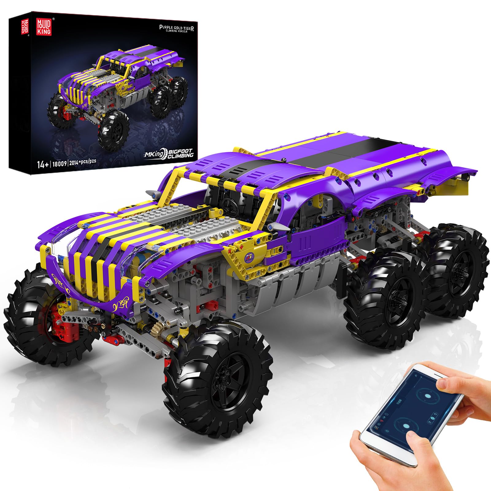 Mould King 18009 Off-Road ATV Building Blocks Set, APP & Remote Control Monster Truck Model Kit, STEM Engineering Climbing Racing Car Toy, Collectible