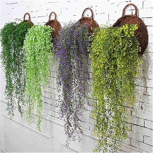 Miniatura 4 de JSJJAWD Flower Pot Garden Wall-Mounted Flower Basket Large Size Handmade Hanging Rustic Flower Pot Nest Basket Wicker Rattan Birds Flower (Color :