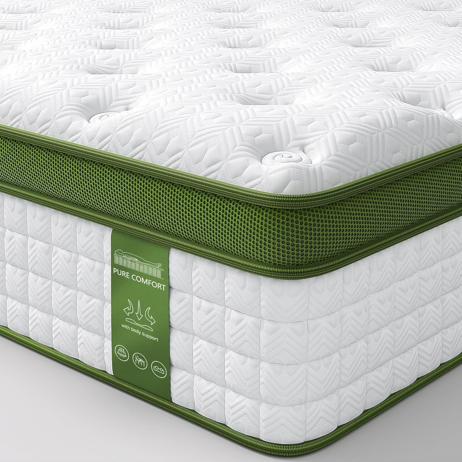 BedStory Medium Firm King Mattress 14 Inch Cooling Gel Hybrid Bed for Side Sleepers & Couples, Extra Lumbar & Shoulder Support CertiPUR-US with 960+