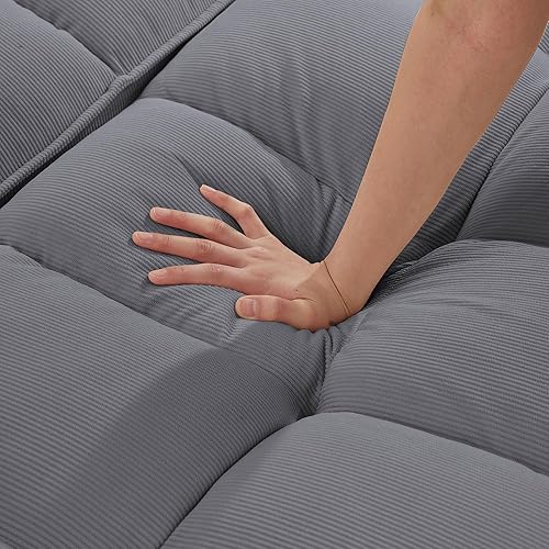 Miniatura 9 de Juego de sofá biplaza pequeño de 2 piezas, sofá biplaza moderno de mediados de siglo, sofás copetudos con almohadas y patas de madera para sala de