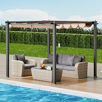 10ft x 10ft Vevor Outdoor Retractable Pergola with Canopy
