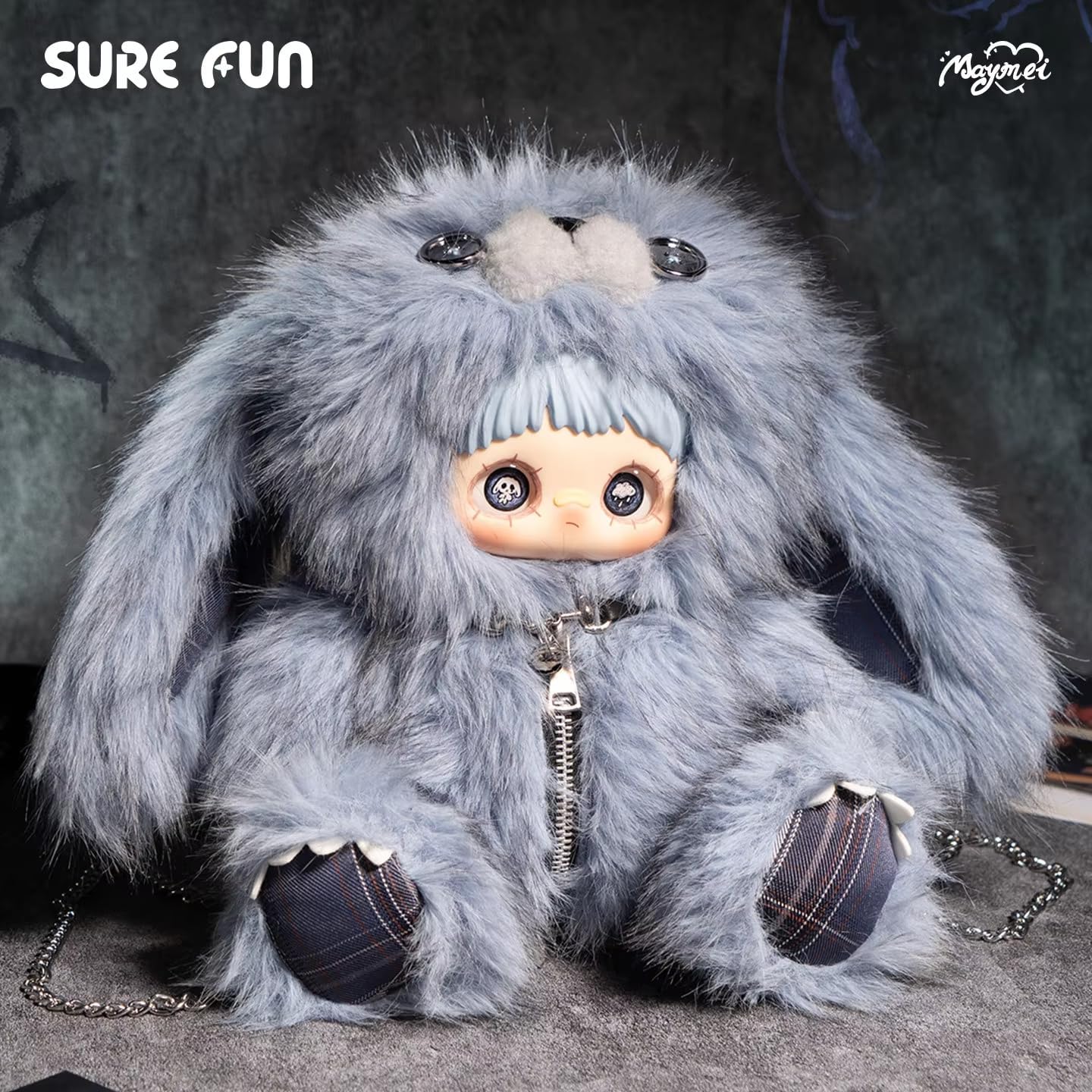 (Official License)Maymei Rebel Doll 400% Plush Blind Box Series - Kawaii Vinyl Plushie Backpack with Zipper Storage, Cute Mystery Stuffed Animals Toy, Edgy Punk Collectible Gift for Girls Women