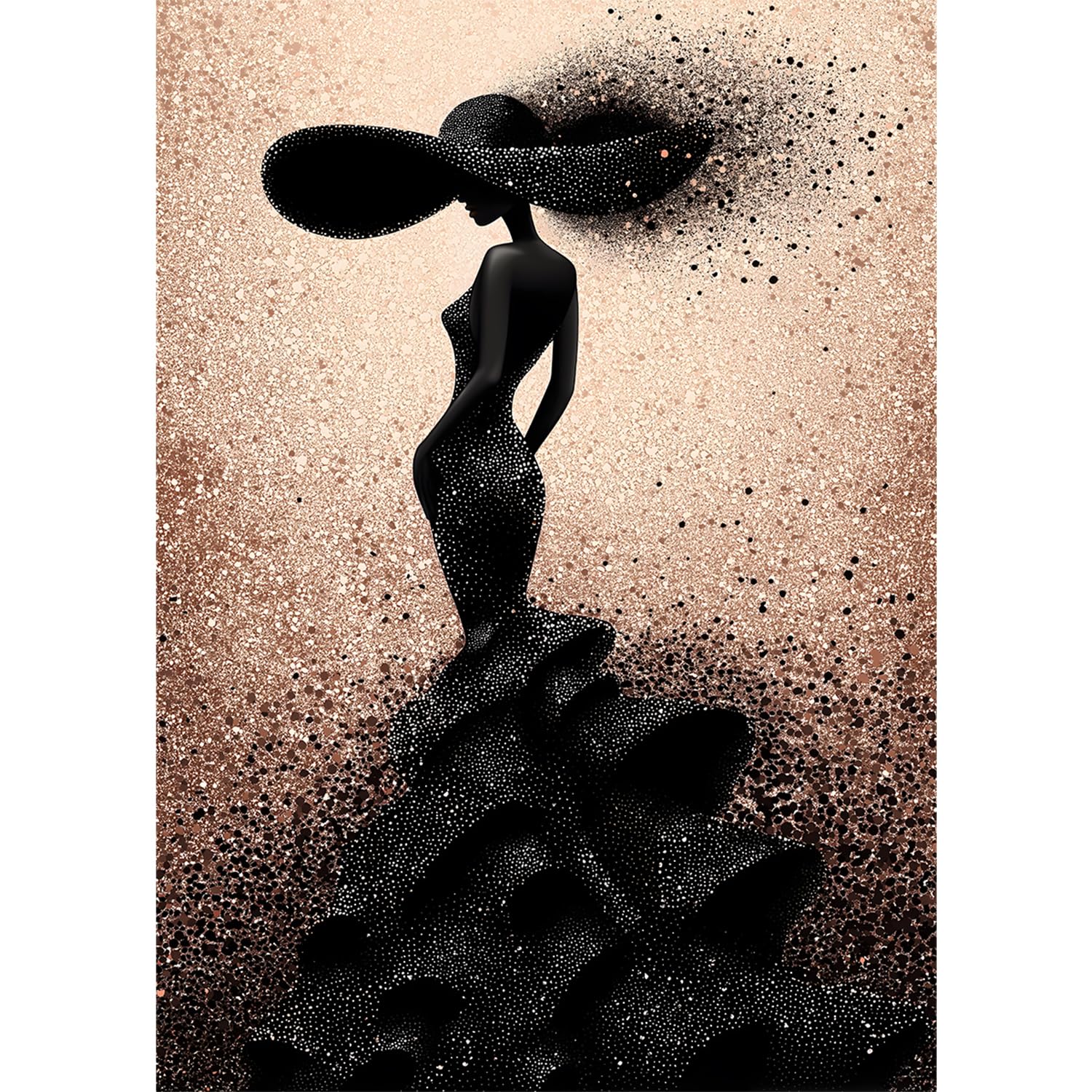 Impossible Puzzles for Adults 1000 Pieces, PICKFORU Black Beauty Women Aesthetic Art Puzzle, Beauty Elegant Lady Diamond Aesthetic Art Challenge Jigsaw Puzzle