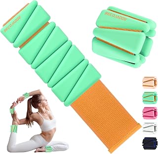 Ankle Weights Set of 2 (1 lb/2 lb Each) Wrist Weights for Women Men Adjustable Arm & Leg Weighted Bangles Wristbands for Home Pilates, Walking, Yoga, Workout, Pool Exercise