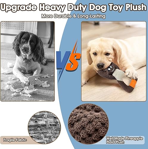 Miniatura 3 de Juguetes de felpa indestructibles y duraderos para perros pequeños, juguetes interactivos para razas de perros pequeños, medianos y grandes (mapache)