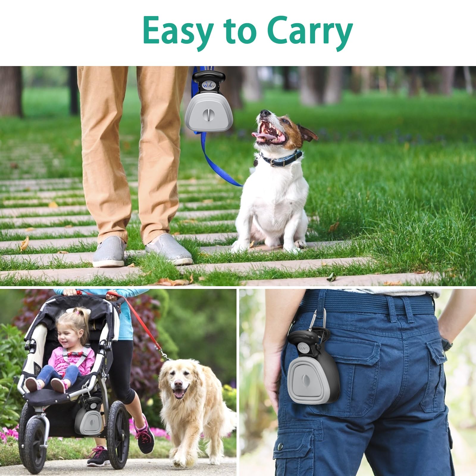 ORIA Paletta per Escrementi di Animali, Portatile Scoop di Poop Dog con Dispenser Bag, Scooper per Animali Domestici per Passeggiate all'Aria Aperta (1 Sacchetto per Rifiuti in Rotolo Incluso)