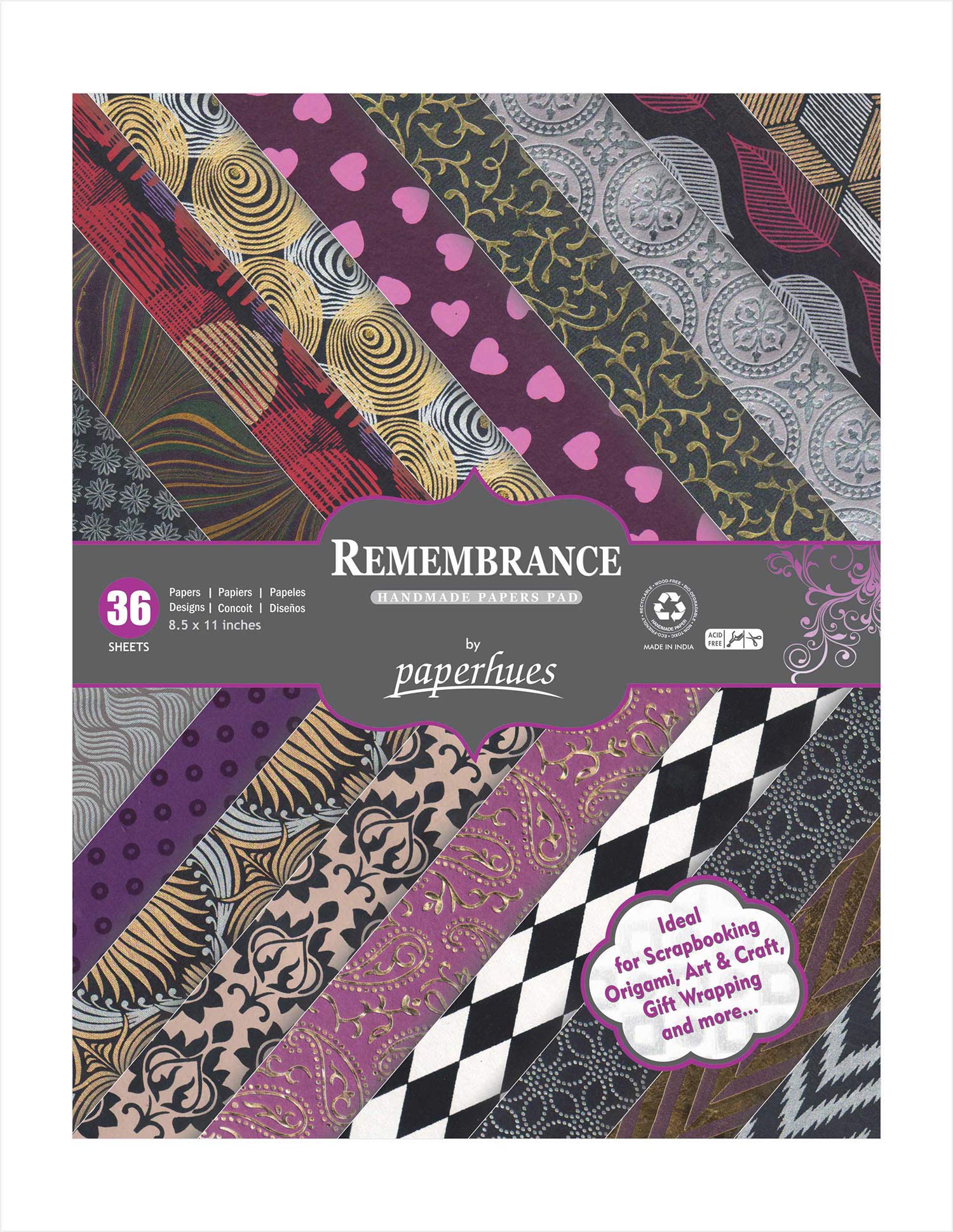 PaperhuesRemembrance Collection Papers 8.5x11" Pad 36 Sheets.